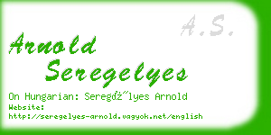 arnold seregelyes business card